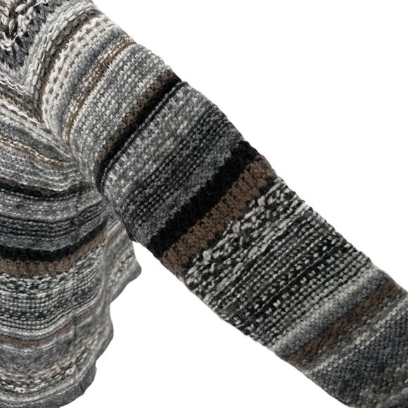 J. Jill Open Knit Cardigan Size MEDIUM Gray Wool Alpaca Blend Nordic Fair Isle - Picture 9 of 16